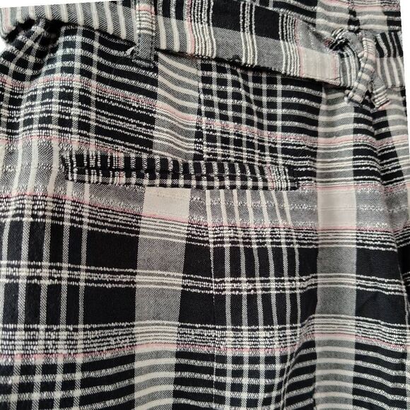 Anthropologie Ettitwa “Luca” Plaid Belted Wide-Leg Crop Pants – Size 10 – NWOT - Picture 6 of 11